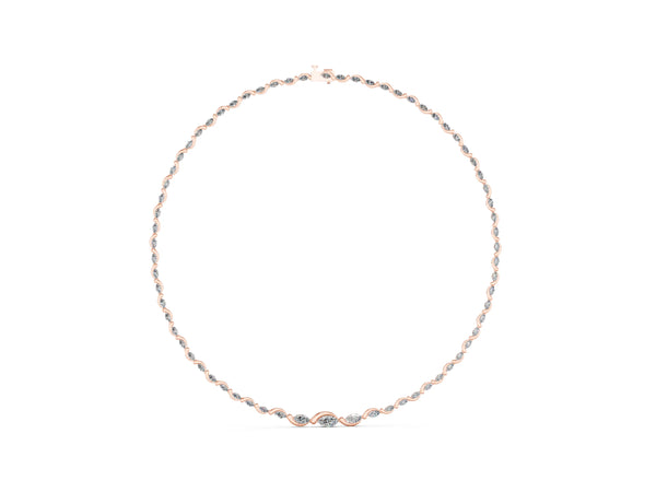 Rose gold Marquise Diamond Riviera Necklace
