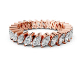 Rose gold Marquise Diamond Shared Prong Full Eternity Band