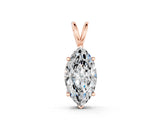 Rose gold Marquise Diamond Solitaire Pendant with Prong Setting_4