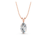 Rose gold Marquise Diamond Solitaire Pendant with Prong Setting_5