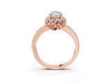 Rose gold Marquise Diamond Solitaire Ring with Shared Prong Pavé Band_57