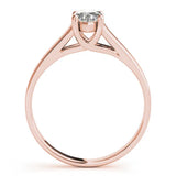 Rose gold Marquise Diamond Solitaire Ring with Tapered Band and Prong Setting 2
