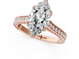 Rose gold Marquise Diamond Solitaire with Pave Band and Six-Prong Setting_33