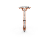 Rose gold Marquise Diamond Solitaire with Pave Band and Six-Prong Setting_34
