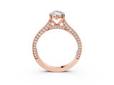 Rose gold Marquise Diamond Solitaire with Pave Band and Six-Prong Setting_35