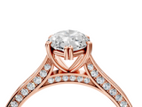 Rose gold Marquise Diamond Solitaire with Pave Band and Six-Prong Setting_36