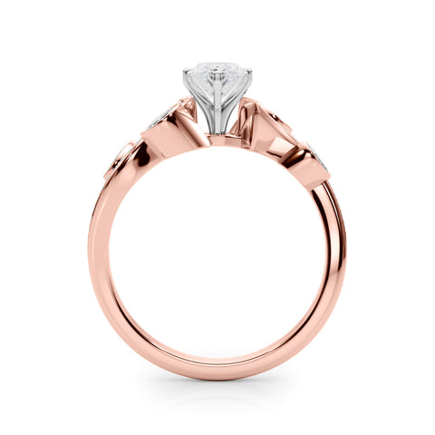 Rose gold Marquise Diamond Swirl Band with Prong Setting 2