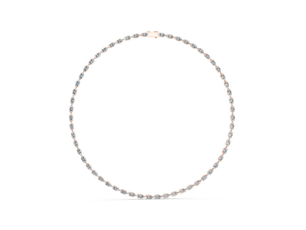 Rose gold Marquise Diamond Tennis Necklace