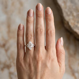 Rose gold Marquise Diamond Three-Stone Pave Band with Four-Prong Setting_12