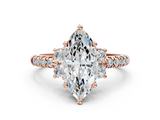 Rose gold Marquise Diamond Three-Stone Pave Band with Four-Prong Setting_32