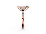 Rose gold Marquise Diamond Three-Stone Pave Band with Four-Prong Setting_34