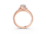 Rose gold Marquise Diamond Three-Stone Pave Band with Four-Prong Setting_35