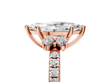 Rose gold Marquise Diamond Three-Stone Pave Band with Four-Prong Setting_37