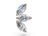 Rose gold Marquise Diamond Trio Flatback Earring