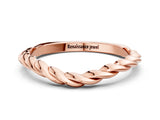 Rose gold Marquise Diamond Twist Eternity Band with Bezel Setting_2
