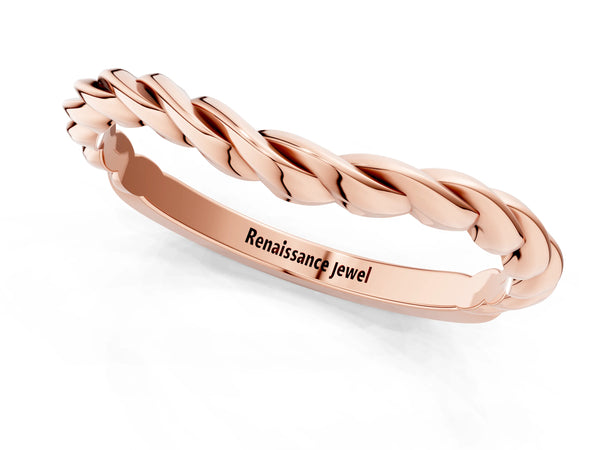 Rose gold Marquise Diamond Twist Eternity Band with Bezel Setting