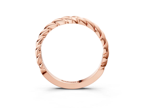 Rose gold Marquise Diamond Twist Eternity Band with Bezel Setting