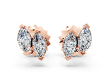 Rose gold Marquise Diamond Two Stone Stud Earrings_52
