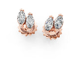 Rose gold Marquise Diamond Two Stone Stud Earrings_53