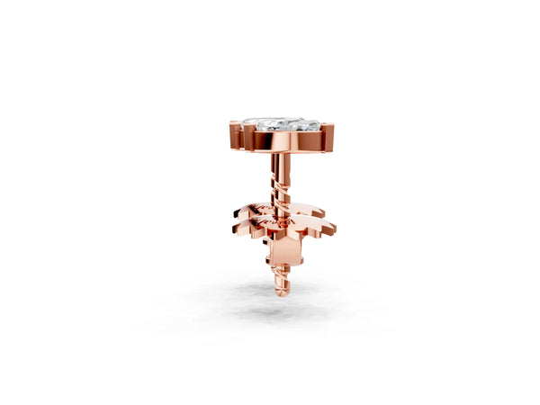 Rose gold Marquise Diamond Two Stone Stud Earrings