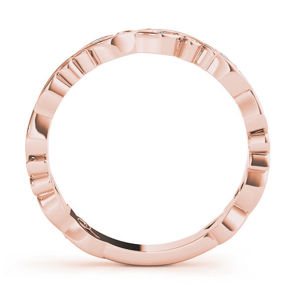 Rose gold Marquise Diamond Vine Eternity Band with Bezel Setting 2