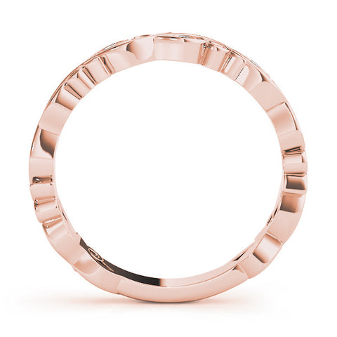Rose gold Marquise Diamond Vine Eternity Band with Bezel Setting 2