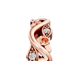 Rose gold Marquise Diamond Vine Eternity Band with Bezel Setting_11