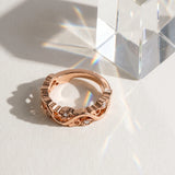 Rose gold Marquise Diamond Vine Eternity Band with Bezel Setting_26