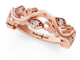 Rose gold Marquise Diamond Vine Eternity Band with Bezel Setting_7