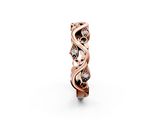 Rose gold Marquise Diamond Vine Eternity Band with Bezel Setting_8