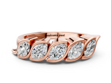 Rose gold Marquise Diamond Wave Band with Channel Setting_22