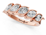 Rose gold Marquise Diamond Wave Band with Channel Setting_23