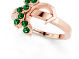 Rose gold Marquise Emerald Cluster Bypass Ring with Prong Setting_7