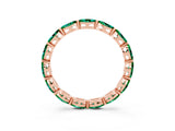 Rose gold Marquise Emerald Eternity Band with U-Prong Setting_15