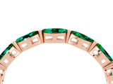 Rose gold Marquise Emerald Eternity Band with U-Prong Setting_16