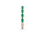 Rose gold Marquise Emerald Half Eternity Band with Prong Setting_29