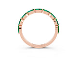 Rose gold Marquise Emerald Half Eternity Band with Prong Setting_30