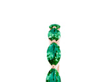 Rose gold Marquise Emerald Half Eternity Band with Prong Setting_32