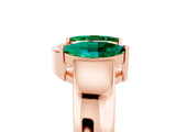 Rose gold Marquise Emerald Open Band Ring with Tension Setting_11