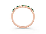 Rose gold Marquise Emerald Twisted Band with Prong Setting_9
