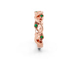 Rose gold Marquise Emerald Vine Eternity Band with Bezel Setting_8