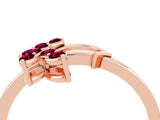 Rose gold Marquise Garnet Cluster Bypass Ring with Prong Setting_10