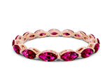 Rose gold Marquise Garnet Eternity Band with U-Prong Setting_12