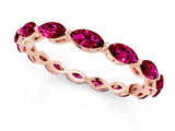 Rose gold Marquise Garnet Eternity Band with U-Prong Setting_13