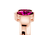Rose gold Marquise Garnet Open Band Ring with Tension Setting_11