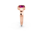Rose gold Marquise Garnet Open Band Ring with Tension Setting_8