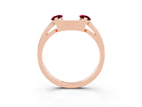 Rose gold Marquise Garnet Open Band Ring with Tension Setting_9