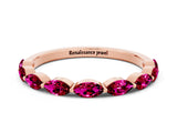 Rose gold Marquise Garnet Prong Set Half-Eternity Band_6
