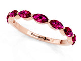 Rose gold Marquise Garnet Prong Set Half-Eternity Band_7