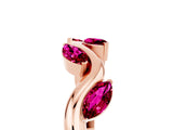 Rose gold Marquise Garnet Twisted Band with Prong Setting_11